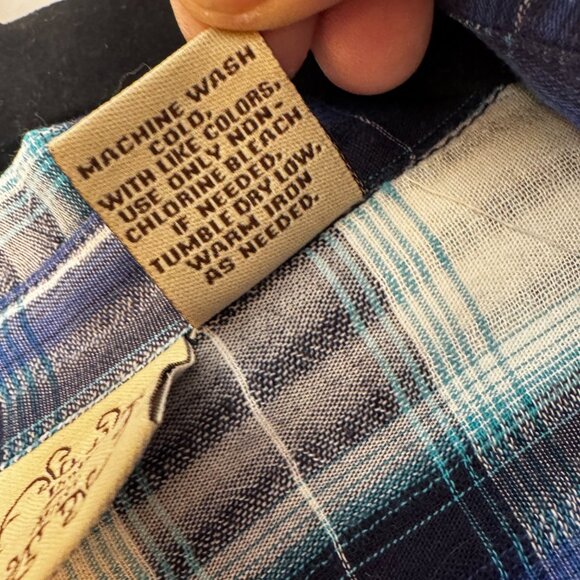 Vintage DCC Missy Casual Women Blue White Plaid Sz Medium 100% Cotton Pockets - Picture 8 of 16